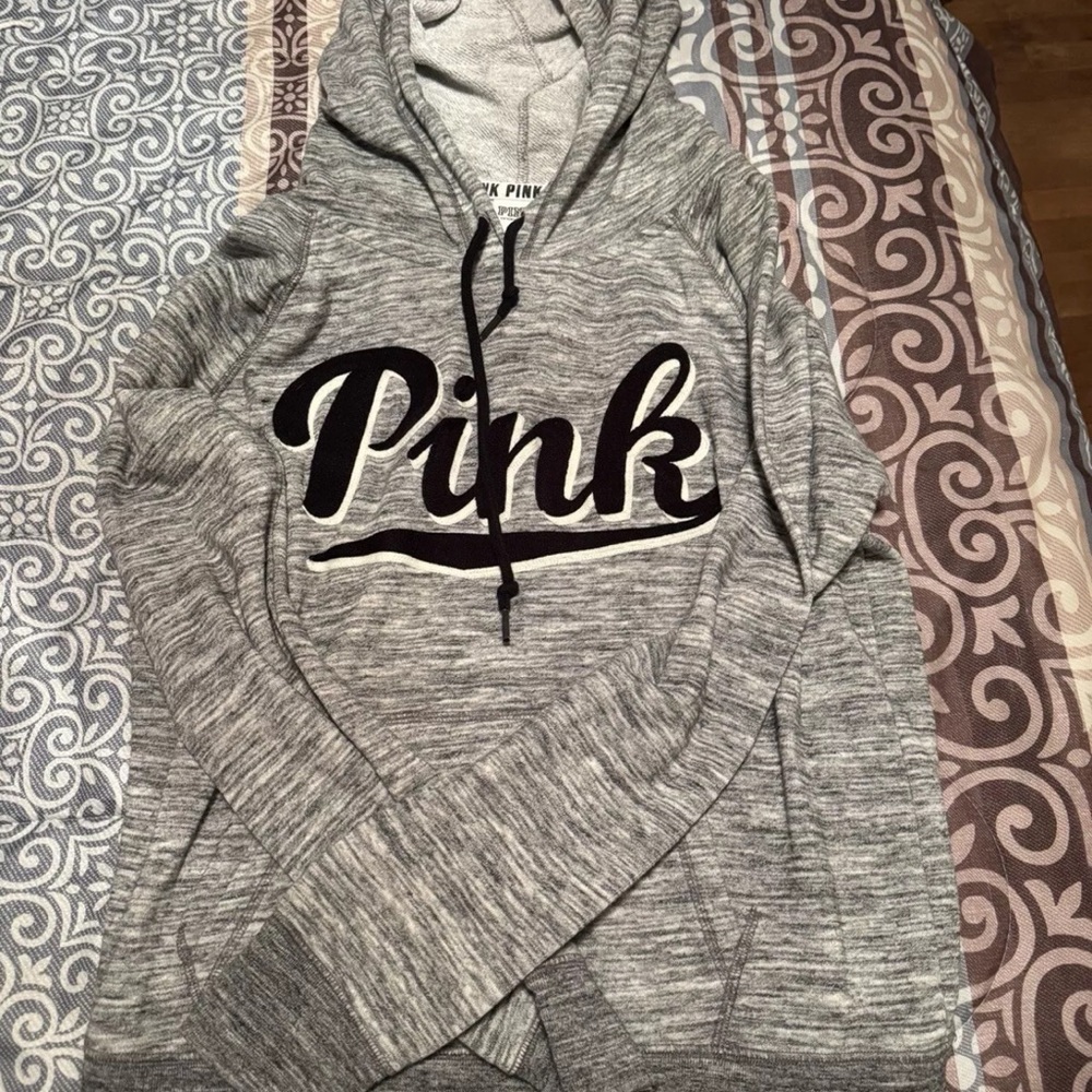 PINK Victoria's Secret Gray & Black Women's Hoodie